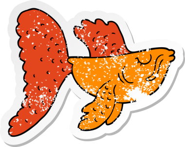 Bir insan tarafından çizilmiş Çin dövüş balığının sıkıntılı çıkartması.