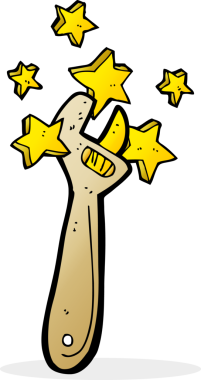 bir insan tarafından çizilmiş ayarlanabilir çizgi film anahtarı