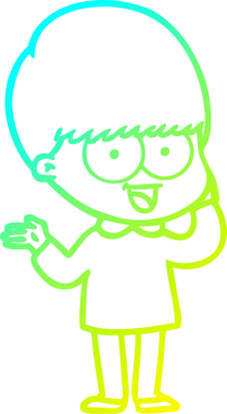 Bir insan tarafından çizilmiş mutlu çizgi film çocuğu çizimi.