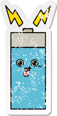 Bir insan tarafından çizilmiş şirin bir karikatür bataryasının sıkıntılı çıkartması.