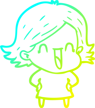 Bir insan tarafından çizilmiş gülen bir karikatür çizimi.