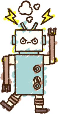 Bir insan tarafından çizilen robot tebeşiri.