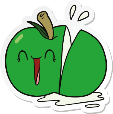 Bir insan tarafından çizilmiş mutlu bir çizgi filmin çıkartması.