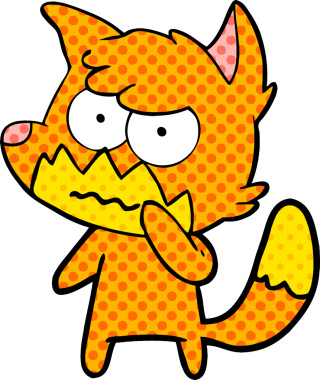 Bir insan tarafından çizilmiş bir tilki.