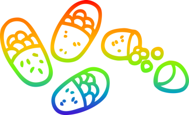 gökkuşağı gradyan çizgi çizimi bir insan tarafından çizilmiş tabletler