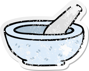 İnsan eliyle çizilmiş garip bir el yapıştırması ve havan topu.