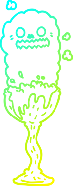 Soğuk gradyan çizgisi, bir insan tarafından çizilmiş ürkütücü cadılar bayramı iksiri.