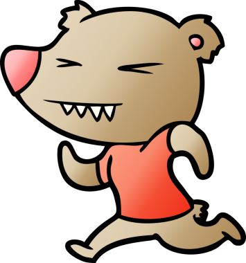 Bir insan tarafından çizilen kızgın ayı çizgi filmi