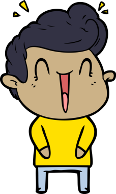 Bir insan tarafından çizilmiş heyecanlı bir çizgi film.