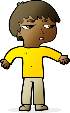 Bir insan tarafından çizilmiş rahatsız bir çocuk.