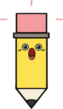 Bir insan tarafından çizilmiş sevimli bir kalem karikatürü.