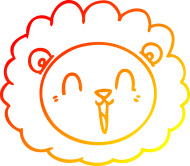 Bir insan tarafından çizilmiş karikatür aslanının sıcak çizgi çizimi