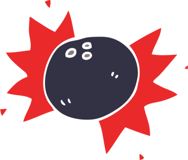 Bir insan tarafından çizilmiş karalama bowling topu.