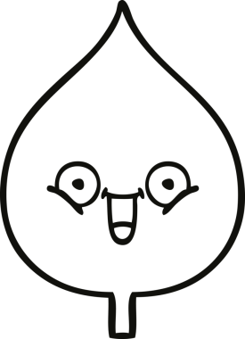 Bir insan tarafından çizilmiş dışavurumsal yaprağın çizgi çizimi