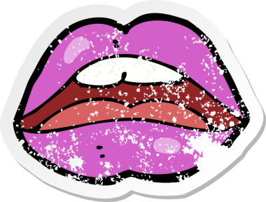 Bir insan tarafından çizilmiş bir cadılar bayramı ağız karikatür sembolünün gerilmiş yapıştırması.