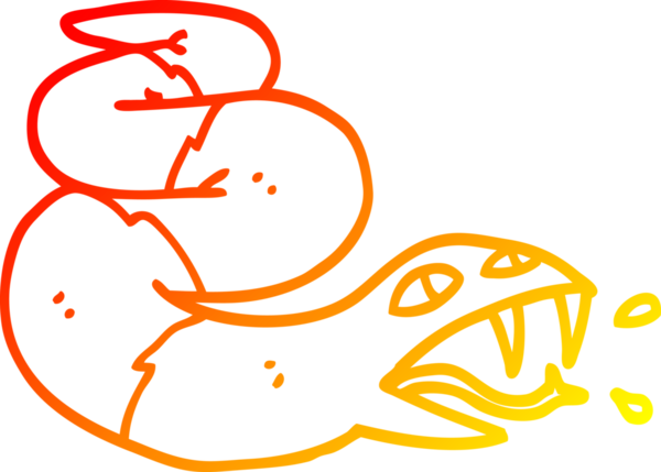 Bir insan tarafından çizilen tıslayan yılanın sıcak çizgi çizimi