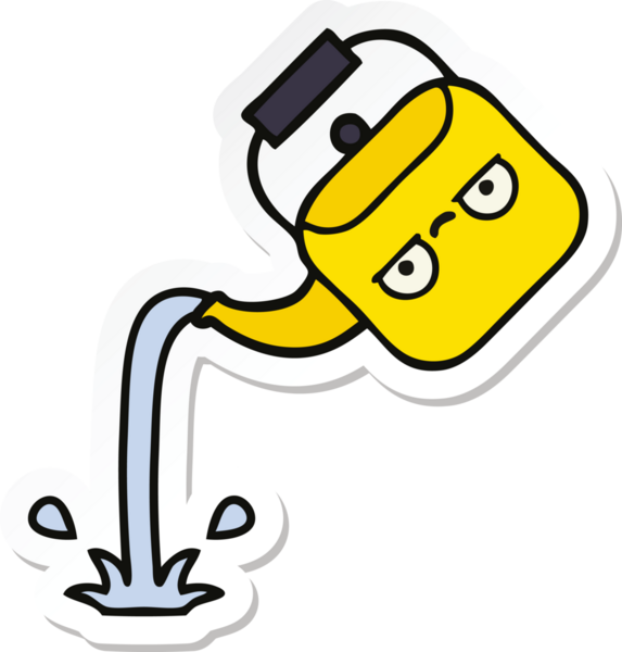 Bir insan tarafından çizilmiş tatlı bir karikatür çıkartması.