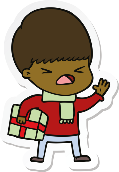 Bir insan tarafından çizilmiş bir karikatür çıkartması.