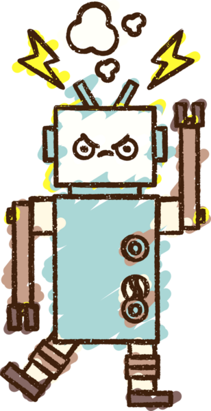 Bir insan tarafından çizilen robot tebeşiri.