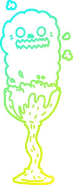 Soğuk gradyan çizgisi, bir insan tarafından çizilmiş ürkütücü cadılar bayramı iksiri.