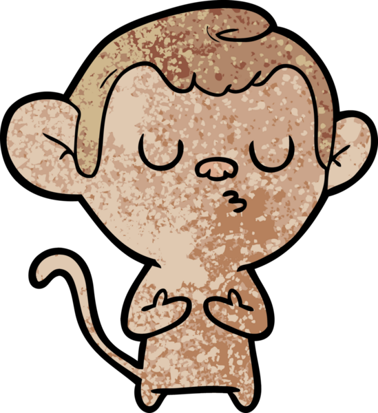 Bir insan tarafından çizilmiş çizgi maymun.