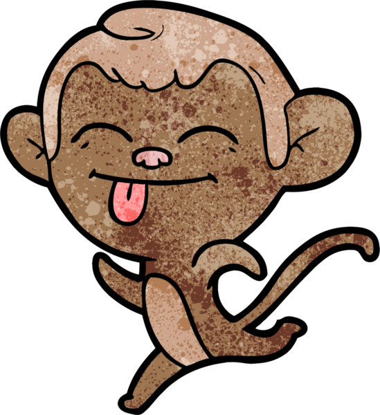 Bir insan tarafından çizilmiş komik çizgi maymun.