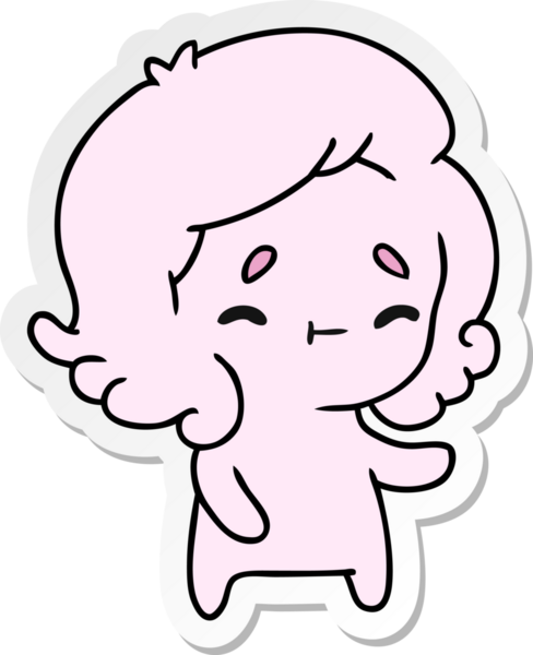 Bir insan tarafından çizilmiş sevimli bir kawai hayaletinin karikatür çizimi.