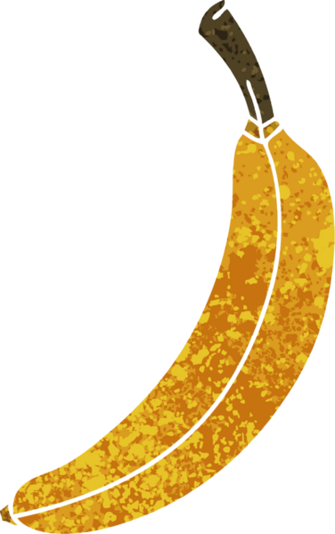 Bir insan tarafından çizilmiş retro illüstrasyon tarzı tuhaf çizgi film muzu.