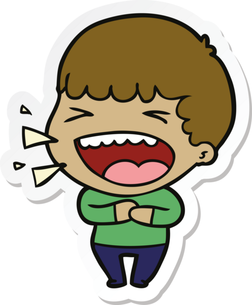 Bir insan tarafından çizilmiş bir karikatür çıkartması.