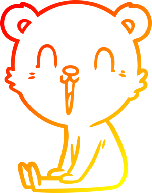 Bir insan tarafından çizilmiş mutlu çizgi film ayısının sıcak çizgi çizimi