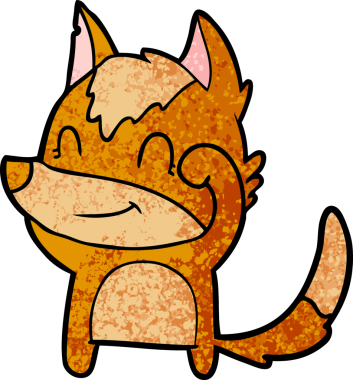 Bir insan tarafından çizilmiş tilki çizgi film karakteri