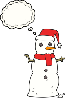 Bir insan tarafından çizilmiş serbest çizim balon kardan adam.