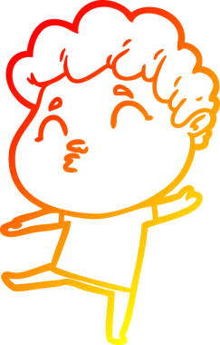 Bir insan tarafından çizilen çizgi film karakterinin sıcak çizgi çizimi