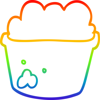 gökkuşağı gradyan çizgisi bir insan tarafından çizilmiş bir karikatür saksısı.