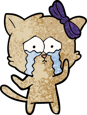 Bir insan tarafından çizilmiş çizgi film kedisi.