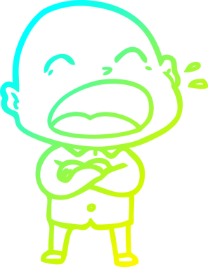 Bir insan tarafından çizilmiş kel adam diye bağıran bir çizgi film çizimi.