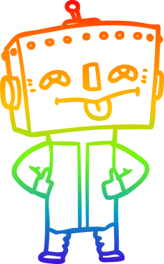 gökkuşağı gradyan çizgisi bir insan tarafından çizilmiş robot çizgi