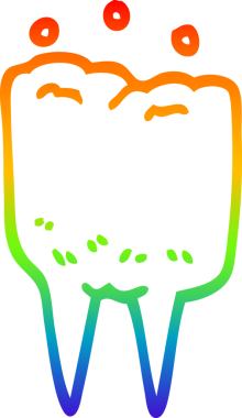 Bir insan tarafından çizilen çizgi film dişinin gradyan çizimi.