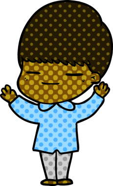 Bir insan tarafından çizilmiş kendini beğenmiş bir çocuk.