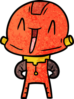 Bir insan tarafından çizilmiş çizgi film robotu