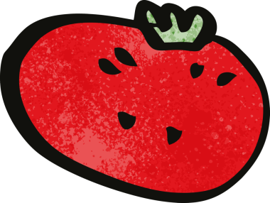 Bir insan tarafından çizilmiş karalama domatesi.