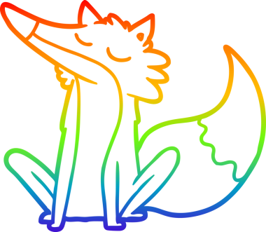 gökkuşağı gradyan çizgi çizimi bir insan tarafından çizilmiş bir kurt çizgi