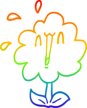 gökkuşağı gradyan çizimi bir insan tarafından çizilmiş bir karikatür çiçeği