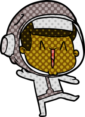 dans eden astronot bir insan tarafından çizildi.