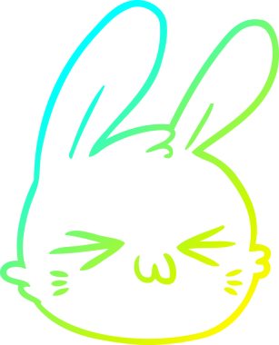 Bir insan tarafından çizilmiş karikatür tavşan yüzü çizimi.