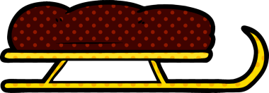 Bir insan tarafından çizilmiş çizgi film kızağı.