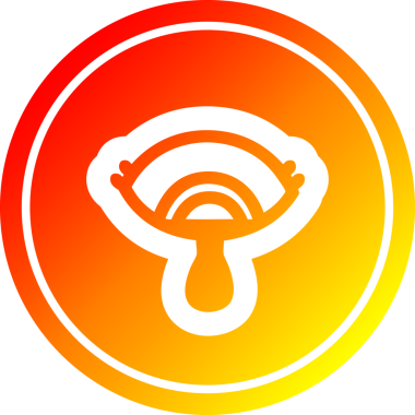 Mistik göz yaşları içinde, bir insan tarafından çizilmiş, sıcak eğimli, dairesel kan simgesi.