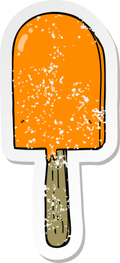 Bir insan tarafından çizilmiş bir lolipopun sıkıntılı çıkartması.