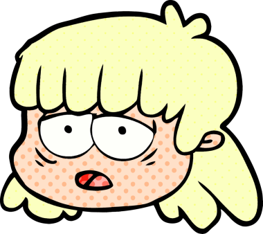 Bir insan tarafından çizilmiş bir kadın yüzü.