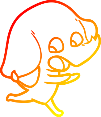 Bir insan tarafından çizilmiş şirin bir fil çizimi.